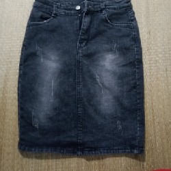 Váy ôm jeans nữ màu xám size L