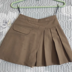 Pass chân váy xếp ly phối vạt size S màu nâu be 323313