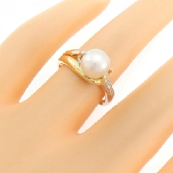 Nhẫn ngọc trai Akoya 7.6mm - Hàng hiệu Authentic K18YG/PT900/K18PG 855643