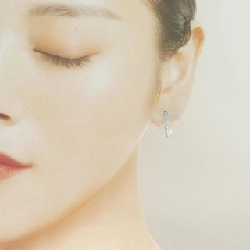 PT/K18WG Bông tai kim cương dạng vòng 1.09CT - Hàng hiệu Chính hãng 864478