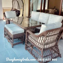 Bộ bàn ghế nhựa giả mây 758733