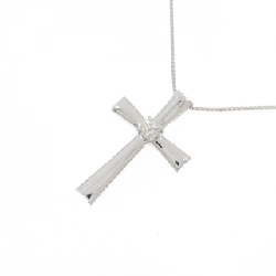 K18WG Dây chuyền kim cương chéo 0.10CT - Hàng hiệu Chính hãng 859889