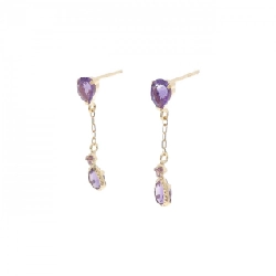K18YG Amethyst Bông tai - Hàng hiệu Chính hãng 867541