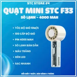 Quạt cầm tay có sò lạnh tích điện 100 cấp độ gió, pin trâu 4000mAh 991854