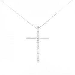 K18WG Dây chuyền kim cương chéo 0.28CT - Hàng hiệu Chính hãng