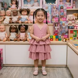 Váy bé gái màu hồng 973308