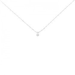 K18WG Solitaire Dây chuyền kim cương 0.1CT - Hàng hiệu Chính hãng