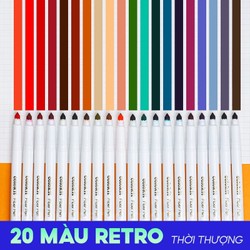Bút lông màu Fiber Pen 20 màu Retro Thiên Long Colokit rửa được SWM-C009 178099