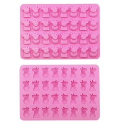 Khuôn silicon làm rau câu, kẹo dẻo chip chip , socola 32 heo con Peppa Cute - Mã số 1118 338361