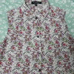 Áo sơ mi hoa không tay 1001606