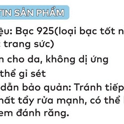 Nhẫn bạc BLUE PEACH 925 chính hãng 69796