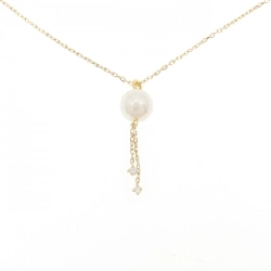 K18YG Ngọc trai Akoya Dây chuyền 6.8mm - Hàng hiệu Chính hãng