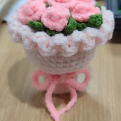 Móc khoá bó hoa len mini(màu hoa tùy ý) 933959