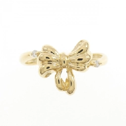 Nhẫn kim cương K18YG hình ruy băng 0.02CT 671028