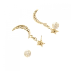 K18YG/K18WG Sao × Mặt trăng Bông tai Kim cương 0.04CT - Hàng hiệu Chính hãng 868851