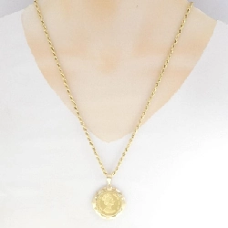 K18YG/750YG(枠) Dây chuyền đồng xu - Hàng hiệu Authentic 859241