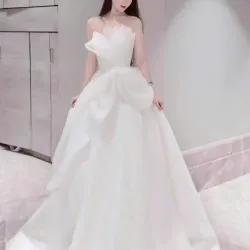 Váy cưới đi bàn cao cấp trễ vai (mặc 1 lần) 791296