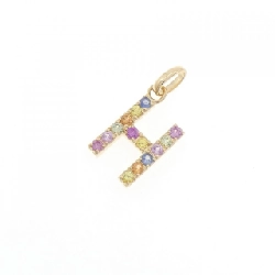 K18YG Chữ cái H Mặt dây chuyền Sapphire 0.24CT - Hàng hiệu Chính hãng