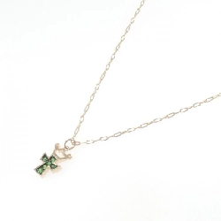 K18PG/K18BG Đan chéo × Vương miện Đá garnet Dây chuyền 0.24CT - Hàng hiệu Chính hãng 864564