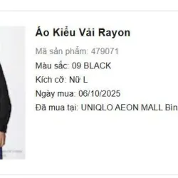 [Mới cắt tag ] Uniqlo -Sơ Mi Đen size L cho nữ 681054