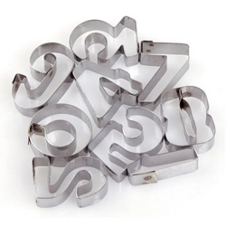 Bộ khuôn 9 số từ 0 đến 9 làm bánh cookie, cutter, fondant - Mã số 1307 342839