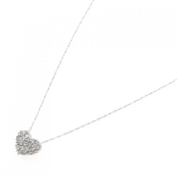 K18WG Pave Heart Diamond Necklace 0.5CT - Hàng hiệu Authentic 861701
