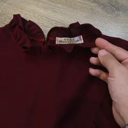 [Siêu Phẩm Hàn] Áo nhung kiểu vintage mori cổ bèo nhún trước và sau tay bồng tiểu thư 696702