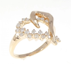 Nhẫn kim cương K14PG hình trái tim 0.30CT