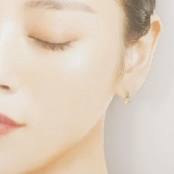 K18PG Bông tai kim cương hình chữ thập - Hàng hiệu Chính hãng 866595