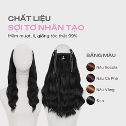 Tóc kẹp màu đen tự nhiên New 519098