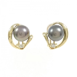 K18YG Ngọc trai đen 9.4mm - Bông tai hàng hiệu chính hãng