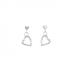 PT900 Bông tai kim cương hình trái tim 0.108CT - Hàng hiệu Chính hãng