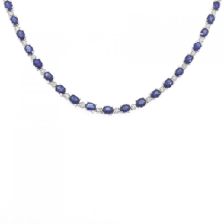K18WG Sapphire Necklace 13.48CT - Hàng hiệu Authentic