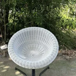Ghế mây nhựa tròn ban công