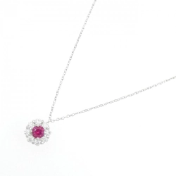 Dây chuyền ruby hoa K18WG 0.341CT - Hàng hiệu Authentic 856732