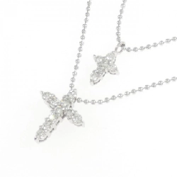 K18WG Dây chuyền kim cương chéo 0.31CT - Hàng hiệu Authentic 860866