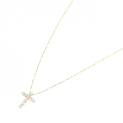 K18YG Dây chuyền kim cương chéo 0.50CT - Hàng hiệu chính hãng 855777