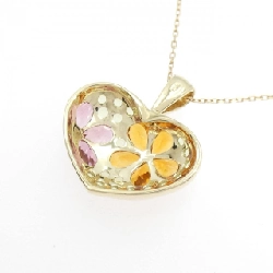 Dây chuyền đá màu hình trái tim × hoa 10KYG/K10YG - Hàng hiệu Authentic 856080