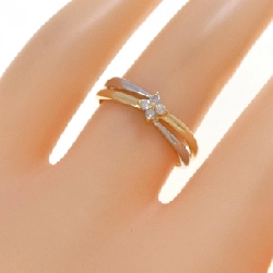 Nhẫn kim cương hoa K18YG/PT900 0.07CT - Hàng hiệu Authentic 853291