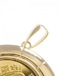 K18YG(枠) Mặt dây chuyền đồng xu - Hàng hiệu Authentic 864140