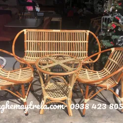 Bàn ghế sò mây nhựa giá rẻ nhỏ gọn 695658