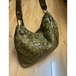 Túi nữ sz 31*26*10 da thật đan 2hand