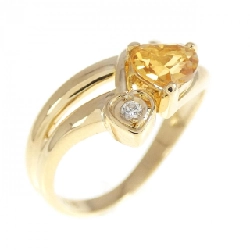 Nhẫn Citrine K18YG hình trái tim