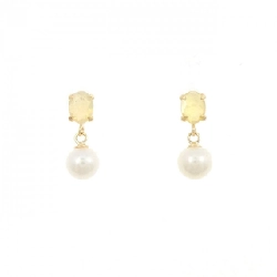 K18YG Bông tai ngọc trai nước ngọt - Hàng hiệu Authentic