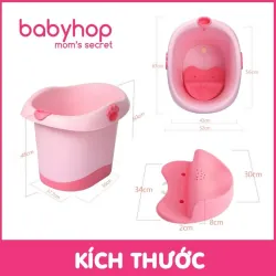 Bồn tắm cho bé Babyhop, hồng, dùng ít