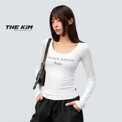 Áo thun dài tay cổ tròn The Kim, chất liệu 100% cotton Limited edition baby