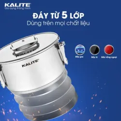 Bộ nồi inox Kalite KL381 16-20-24 cm, inox 304 5 lớp, gập gọn, đa năng 574431