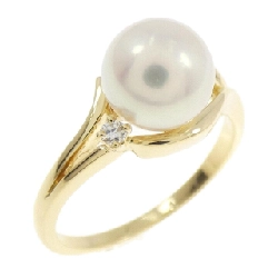 Nhẫn ngọc trai Akoya K18YG 7.5mm