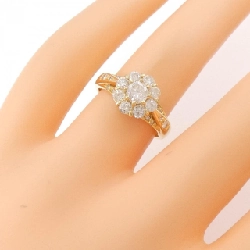 Nhẫn kim cương K18YG hoa 0.38CT 670911