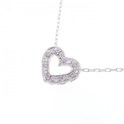 K18WG Dây chuyền hình trái tim với kim cương hồng 0.06CT - Hàng hiệu Chính hãng 866757